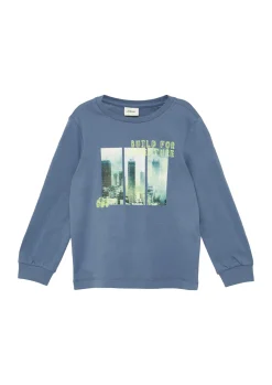 Kinder s.Oliver Weiches Jersey-Longsleeve mit Fotoprint und Rippbündchen