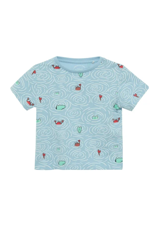 Kinder s.Oliver Weiches Jersey-T-Shirt aus Baumwolle mit All-over-Print