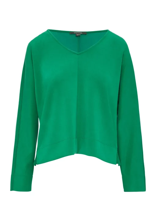 Damen Comma Weiches Relaxed-Fit-Sweatshirt mit Paspeldetails