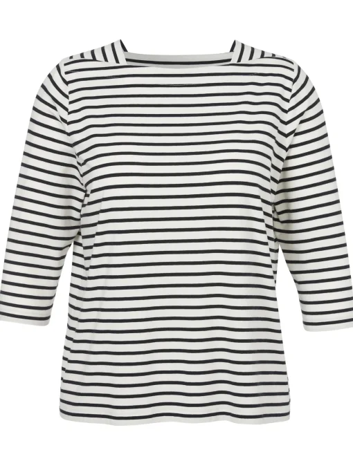 Damen Via Appia Due Weiches Ringel T-Shirt mit Karree-Ausschnitt