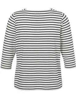 Damen Via Appia Due Weiches Ringel T-Shirt mit Karree-Ausschnitt