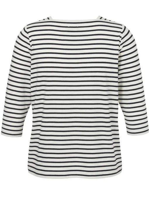 Damen Via Appia Due Weiches Ringel T-Shirt mit Karree-Ausschnitt
