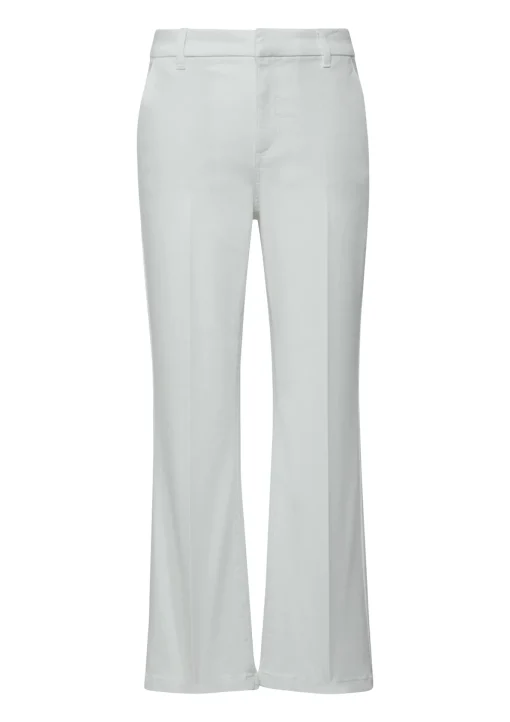 Damen Comma Weiße Crop-Jeans mit Flared Leg