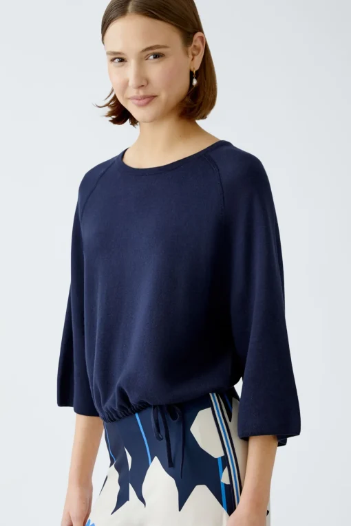 Damen Oui Wendepullover uni und gestreift