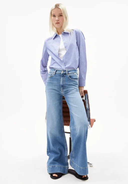 Damen armedangels Wide Jeans recycelte Baumwolle Mix Comfort-Stretch MURLIAA
