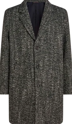 Herren Tommy Hilfiger Wollmantel Fischgrat