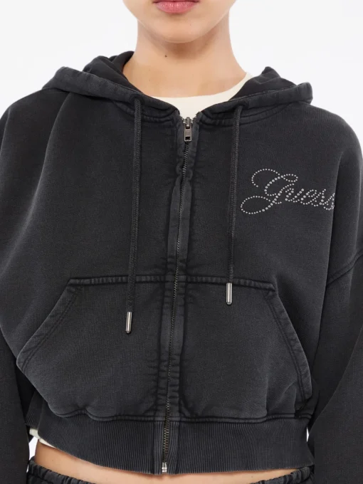Damen GUESS Zip Up Hoodie Cropped