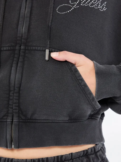 Damen GUESS Zip Up Hoodie Cropped