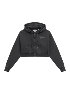 Damen GUESS Zip Up Hoodie Cropped