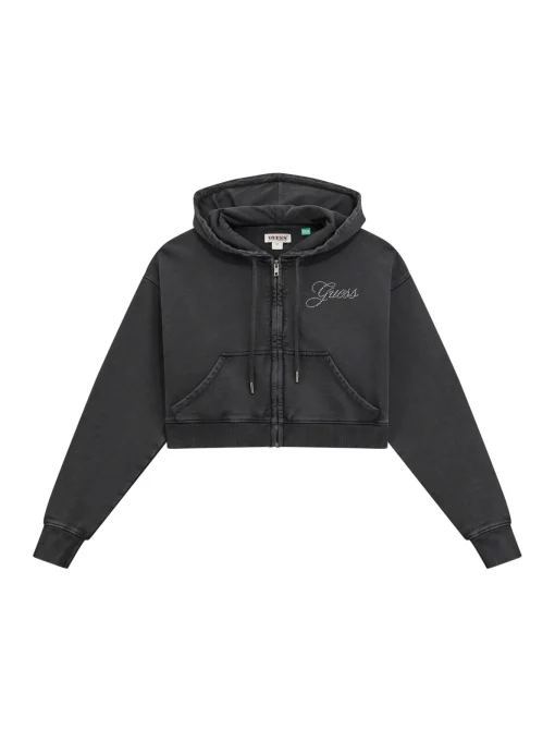 Damen GUESS Zip Up Hoodie Cropped